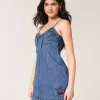 Denim Cherry Graphic Mini Dress Denim Cherry Graphic Mini Dress