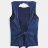 Denim Open-Back Top