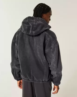 Denim Zip-Up Skater Jacket