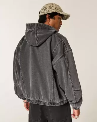 Denim Zip-Up Skater Jacket