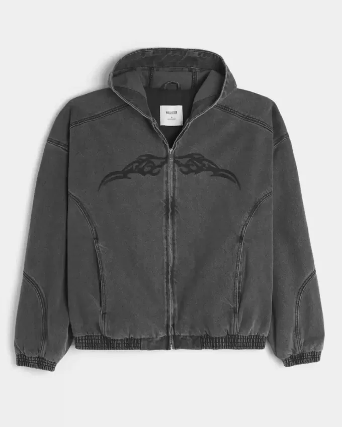 Denim Zip-Up Skater Jacket Denim Zip-Up Skater Jacket