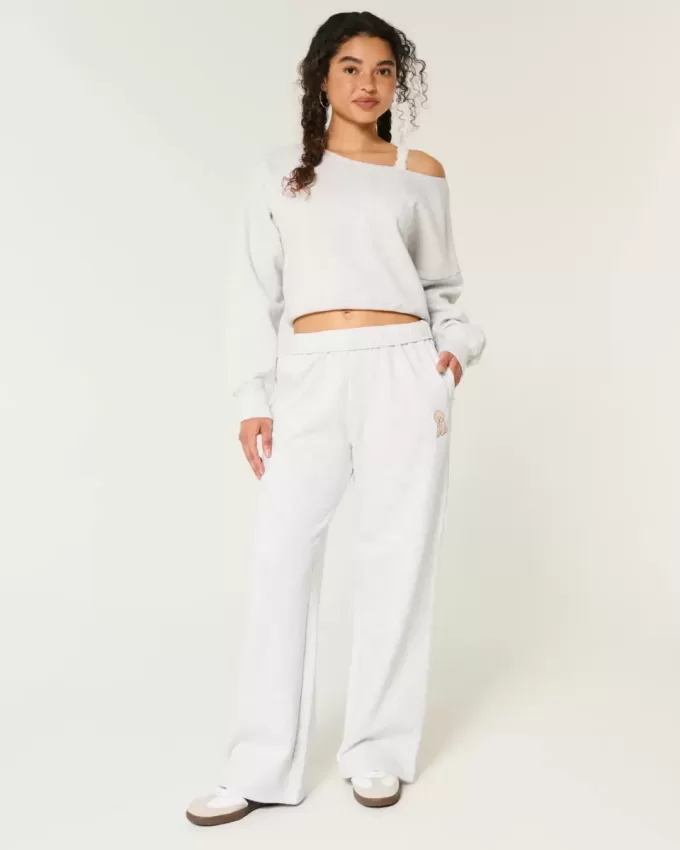 Dog Graphic Wide-Leg Sweatpants