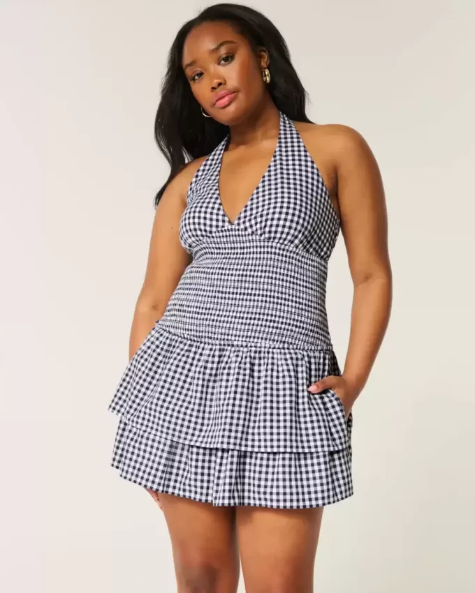 Double-Tier Smocked Halter Skort Dress Double-Tier Smocked Halter Skort Dress