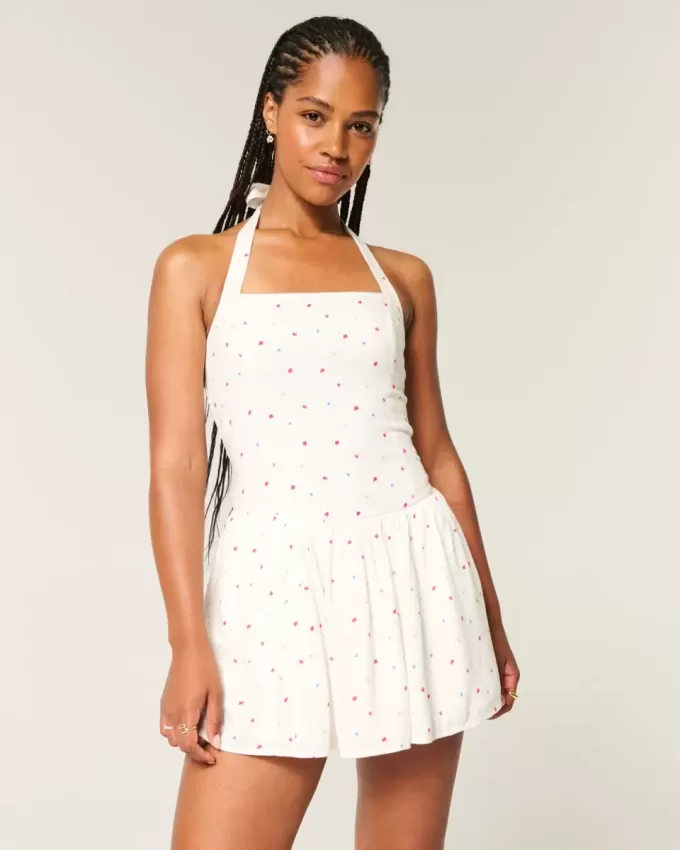 Drop-Waist Halter Mini Dress Drop-Waist Halter Mini Dress
