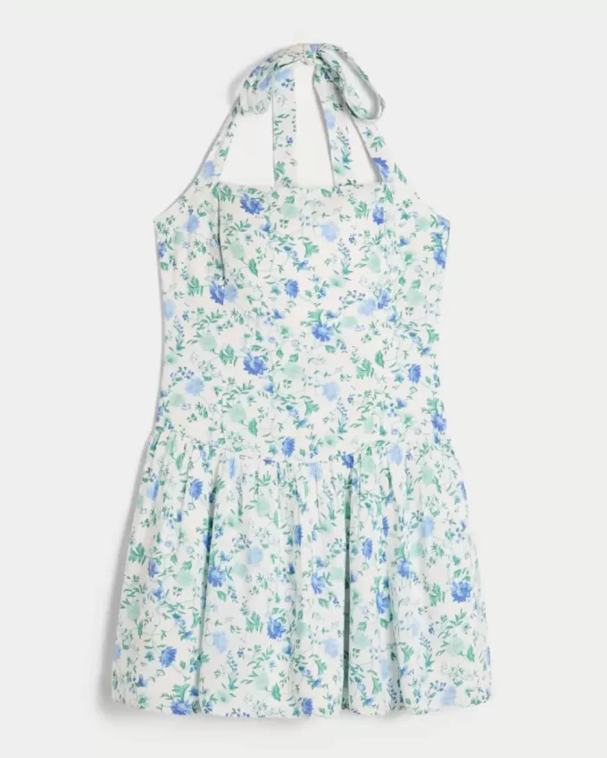 Drop Waist Halter Mini Dress Drop Waist Halter Mini Dress