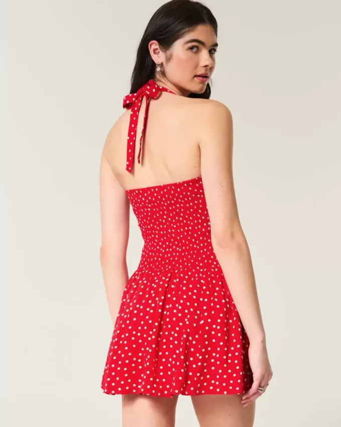 Drop-Waist Halter Mini Dress Drop-Waist Halter Mini Dress