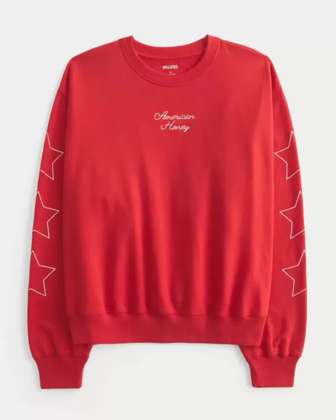 Easy American Honey Graphic Crew Sweatshirt Easy American Honey Graphic Crew Sweatshirt