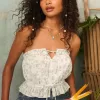Easy Crop Strapless Lace Inset Tube Top