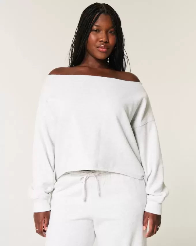 Easy Double Off-the-Shoulder Sweatshirt Easy Double Off-the-Shoulder Sweatshirt