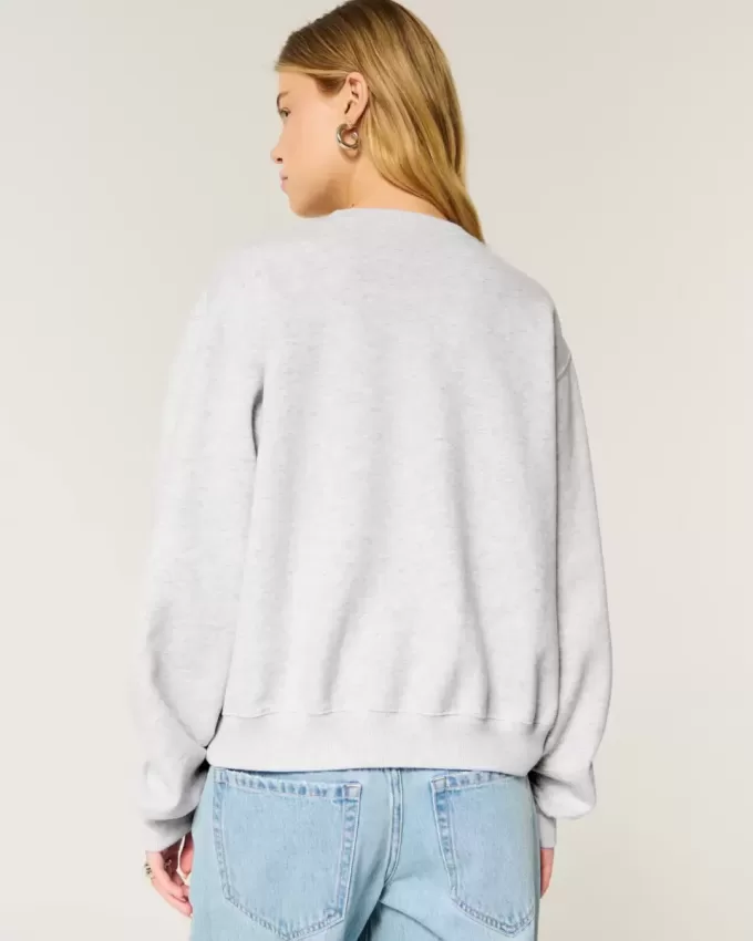 Easy Flower Graphic Crew Sweatshirt Easy Flower Graphic Crew Sweatshirt