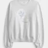 Easy Flower Graphic Crew Sweatshirt Easy Flower Graphic Crew Sweatshirt