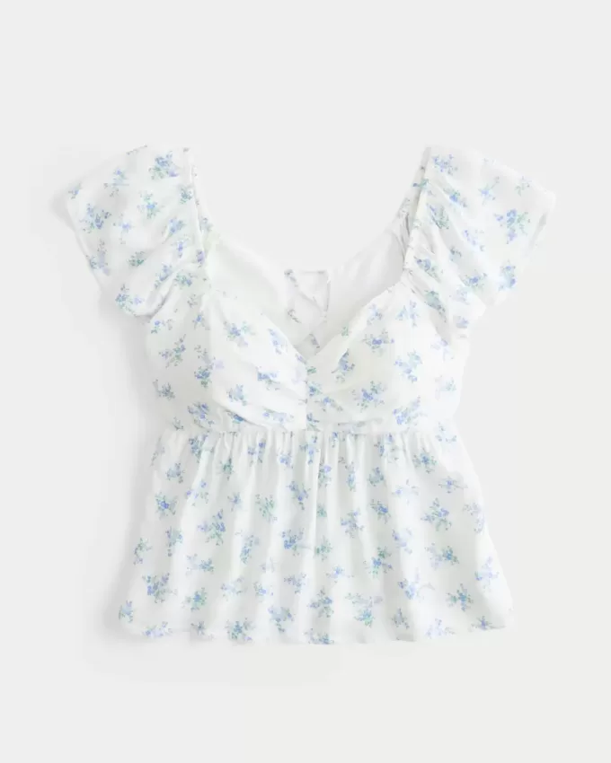 Easy Flutter Sleeve Babydoll Top Easy Flutter Sleeve Babydoll Top