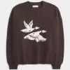 Easy Flying Birds Graphic Crew Sweater Easy Flying Birds Graphic Crew Sweater
