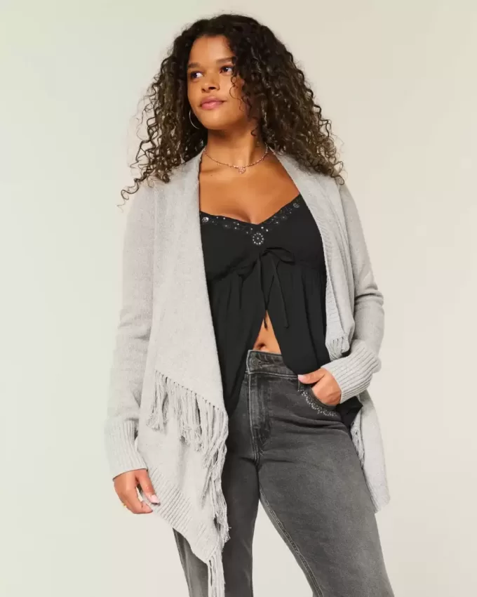 Easy Fringe No-Close Cardigan