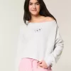 Easy Graphic Double Off-the-Shoulder Sweatshirt Easy Graphic Double Off-the-Shoulder Sweatshirt
