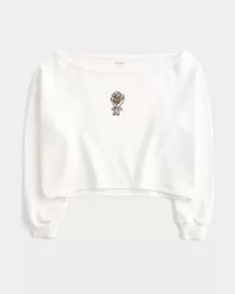 Easy Graphic Double Off-the-Shoulder Sweatshirt