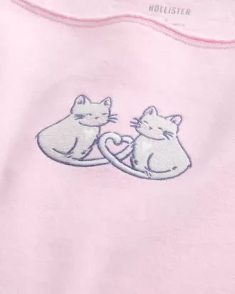 Easy Graphic Double Off-the-Shoulder Sweatshirt