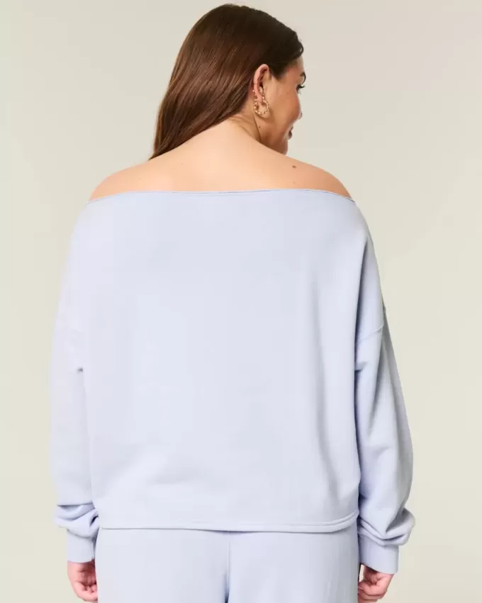 Easy Graphic Double Off-the-Shoulder Sweatshirt