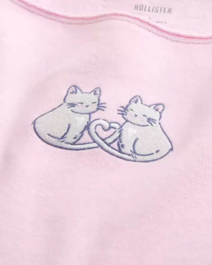 Easy Graphic Double Off-the-Shoulder Sweatshirt