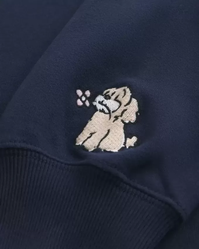 Easy Graphic Double Off-the-Shoulder Sweatshirt