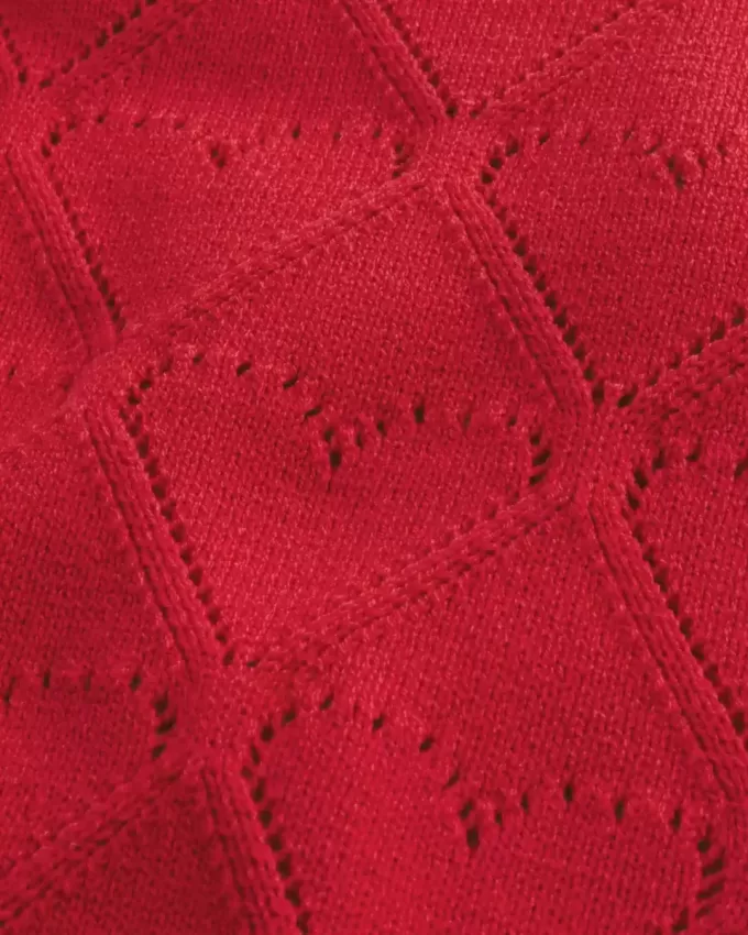 Easy Heart Pattern Off-the-Shoulder Sweater Easy Heart Pattern Off-the-Shoulder Sweater