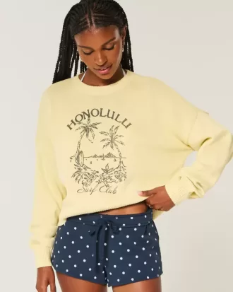 Easy Honolulu Graphic Crew Sweater