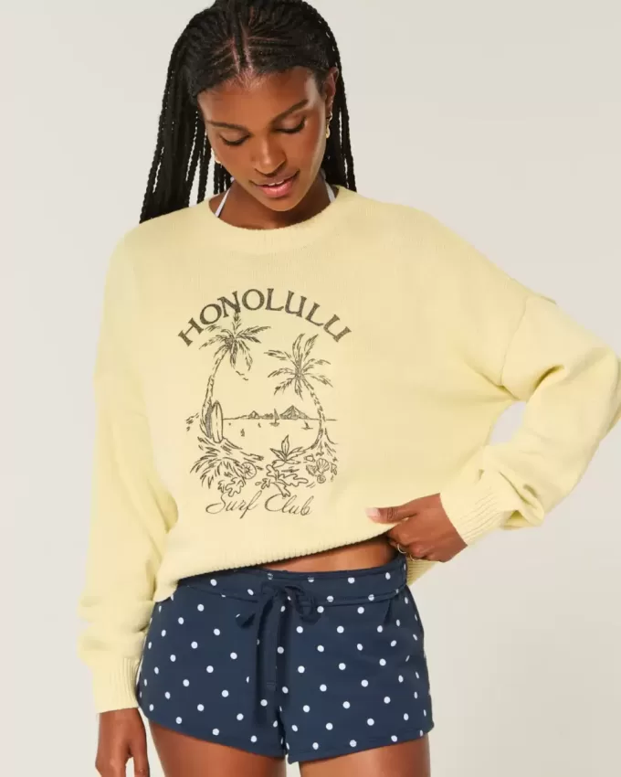 Easy Honolulu Graphic Crew Sweater Easy Honolulu Graphic Crew Sweater