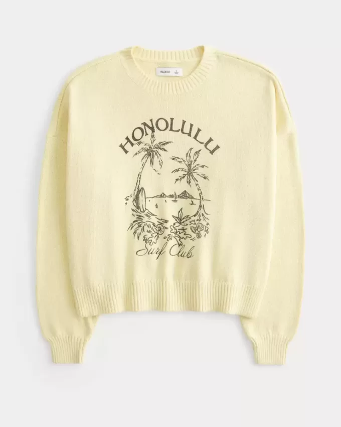 Easy Honolulu Graphic Crew Sweater Easy Honolulu Graphic Crew Sweater