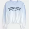 Easy Montauk New York Graphic Crew Sweatshirt Easy Montauk New York Graphic Crew Sweatshirt