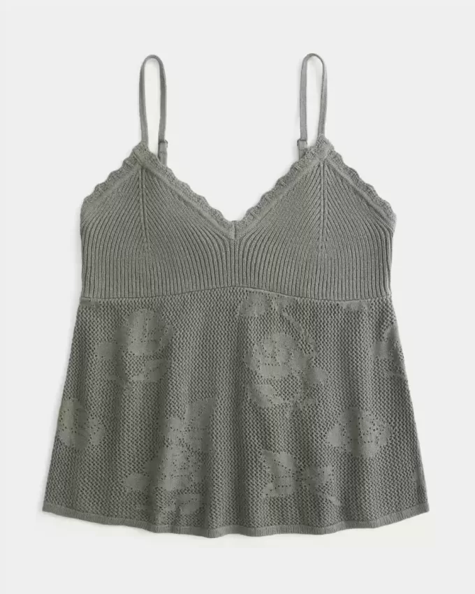 Easy Needlepoint-Style Halter Babydoll Cami