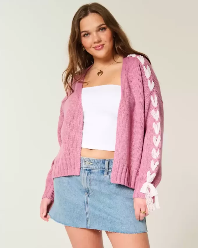 Easy No-Close Lace Sleeve Cardigan Easy No-Close Lace Sleeve Cardigan