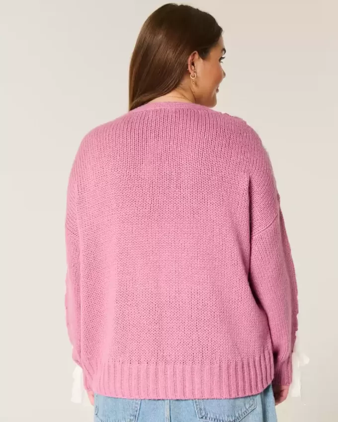 Easy No-Close Lace Sleeve Cardigan Easy No-Close Lace Sleeve Cardigan