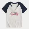 Easy Notch-Neck Sweet ‘n Sporty Graphic Baby Tee Easy Notch-Neck Sweet ‘n Sporty Graphic Baby Tee
