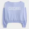 Easy Off-the-Shoulder Chicago Graphic Sweatshirt Easy Off-the-Shoulder Chicago Graphic Sweatshirt