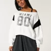 Easy Off-the-Shoulder Miami Graphic Sweatshirt Easy Off-the-Shoulder Miami Graphic Sweatshirt