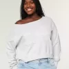 Easy Off-the-Shoulder Number Graphic Sweatshirt