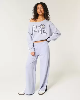 Easy Off-the-Shoulder NYC Graphic Sweatshirt