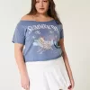 Easy Off-the-Shoulder Summer Graphic Tee