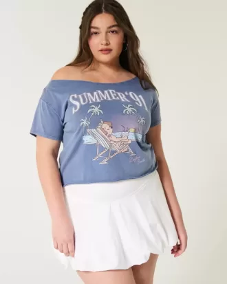 Easy Off-the-Shoulder Summer Graphic Tee