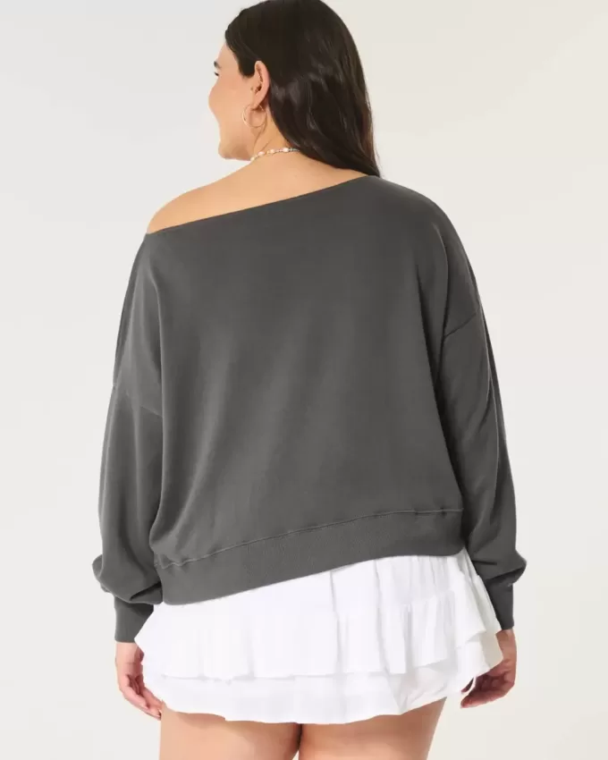 Easy Off-the-Shoulder Terry Sweatshirt Easy Off-the-Shoulder Terry Sweatshirt