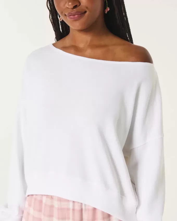 Easy Off-the-Shoulder Terry Sweatshirt