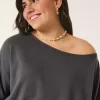Easy Off-the-Shoulder Terry Sweatshirt Easy Off-the-Shoulder Terry Sweatshirt