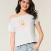 Easy Off-the-Shoulder Tie T-Shirt Easy Off-the-Shoulder Tie T-Shirt