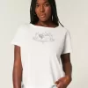Easy Ribbon Tie-Back Heart Graphic Tee Easy Ribbon Tie-Back Heart Graphic Tee
