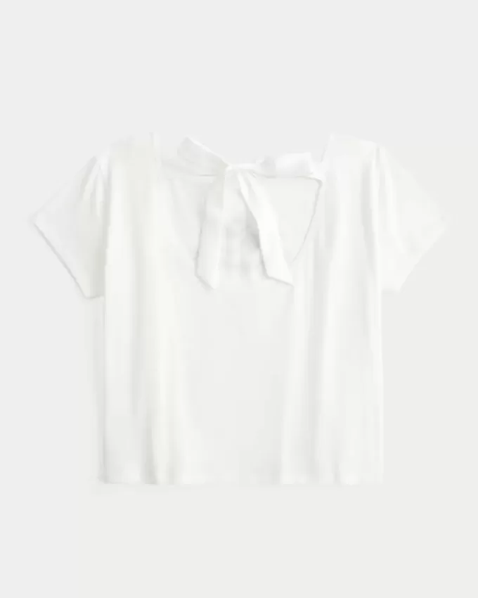 Easy Ribbon Tie-Back Heart Graphic Tee Easy Ribbon Tie-Back Heart Graphic Tee