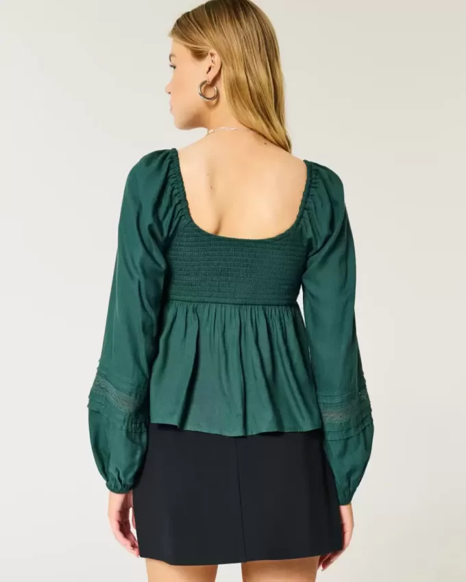 Easy Ruched Bust Babydoll Top Easy Ruched Bust Babydoll Top