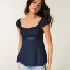 Easy Satin Tie Babydoll Top