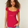 Easy Satin Tie Babydoll Top
