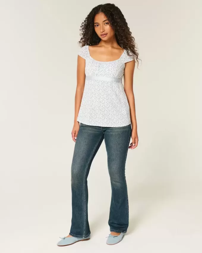 Easy Satin Tie Babydoll Top Easy Satin Tie Babydoll Top