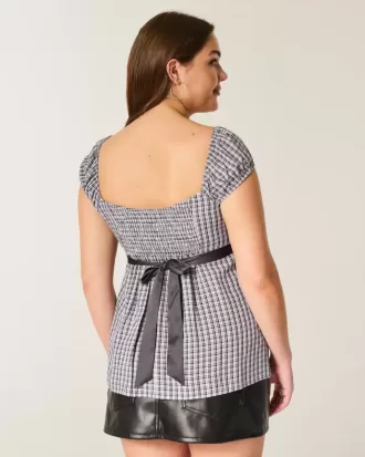 Easy Satin Tie Babydoll Top